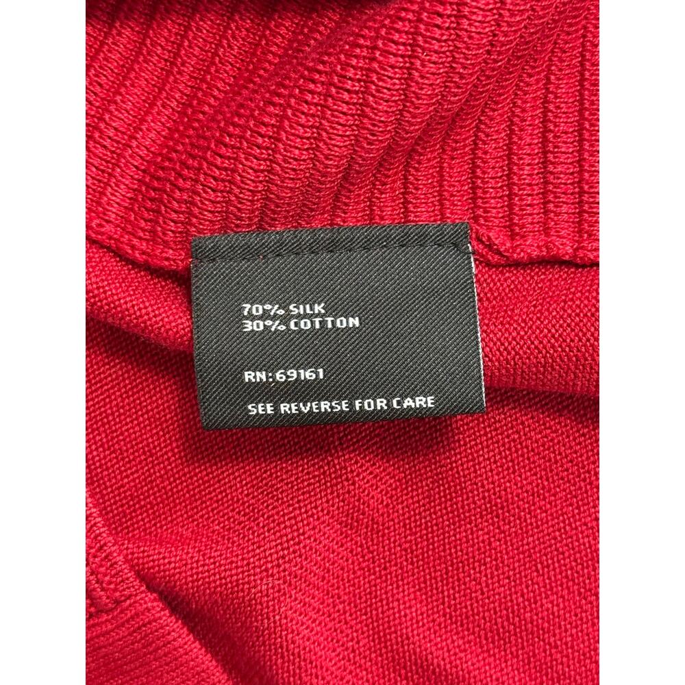 NWT Carlisle Women’s Crewneck Sweater Pepper Red Silk Cotton Ribbed Size S - Picture 8 of 10
